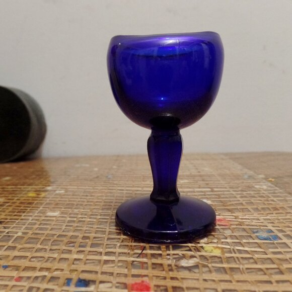 John Bull Cobalt Blue Glass Antique Eye Wash Cup Optical Pat'd 1917 - Picture 1 of 10
